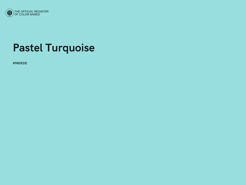 #98DEDE - Pastel Turquoise color image