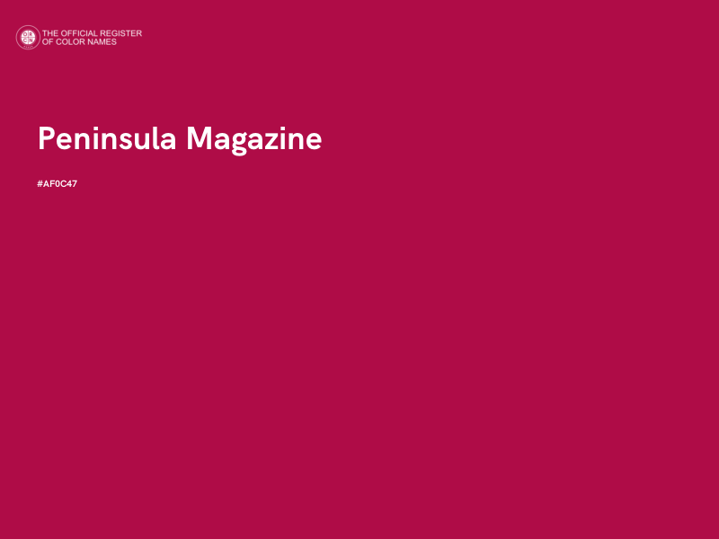 #AF0C47 - Peninsula Magazine color image