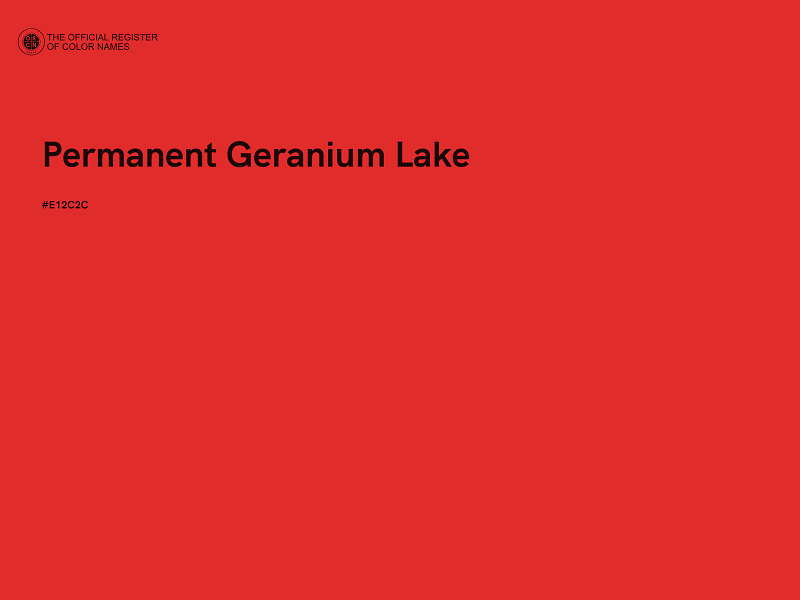 #E12C2C - Permanent Geranium Lake color image