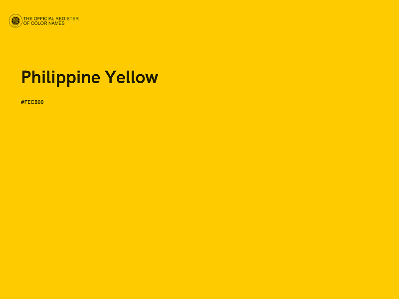 #FECB00 - Philippine Yellow color image