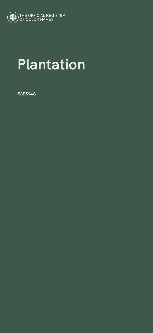 #3E594C - Plantation color image
