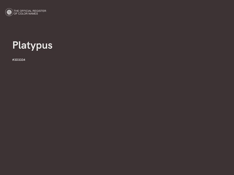 #3D3334 - Platypus color image