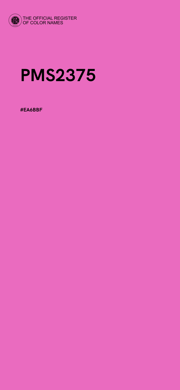 #EA6BBF - PMS2375 color image