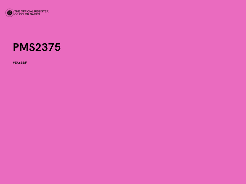 #EA6BBF - PMS2375 color image