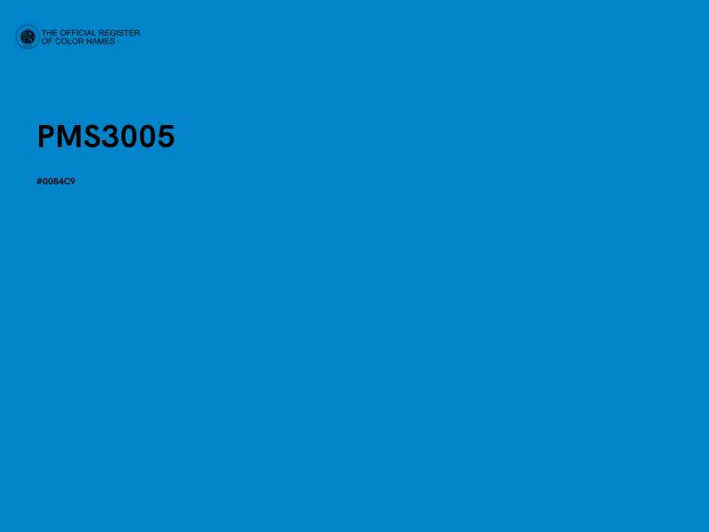 #0084C9 - PMS3005 color image