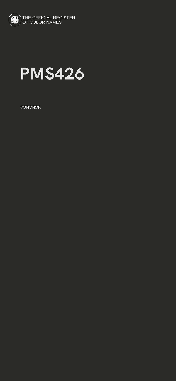 #2B2B28 - PMS426 color image