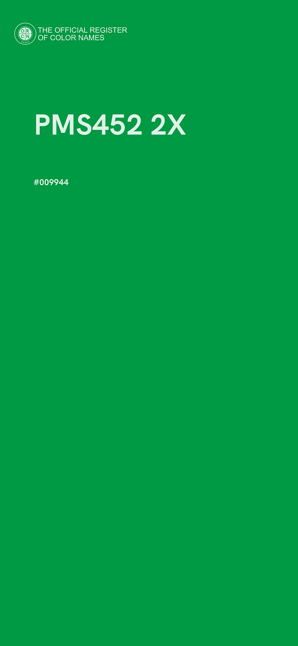 #009944 - PMS452 2X color image