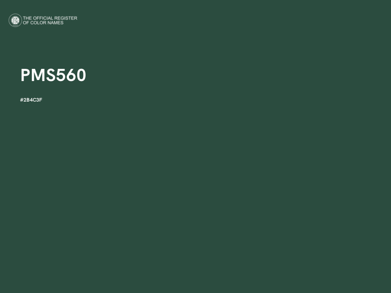 #2B4C3F - PMS560 color image