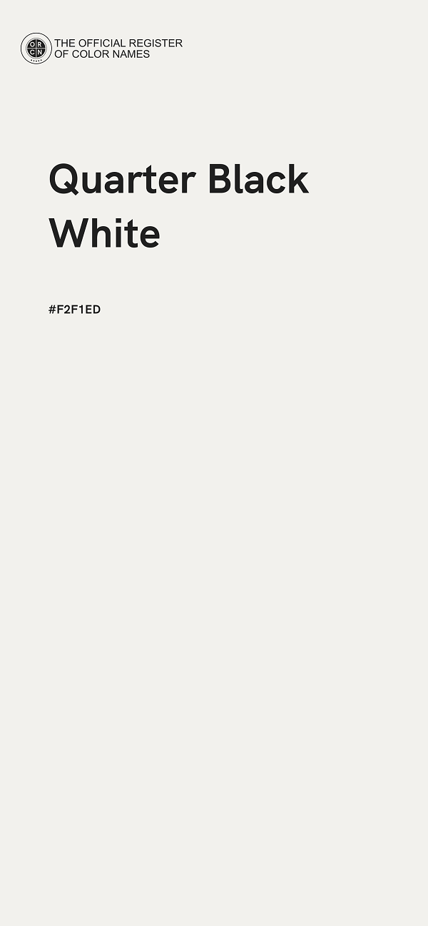 #F2F1ED - Quarter Black White color image