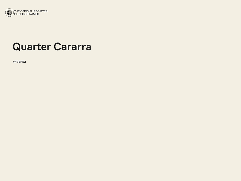 #F3EFE3 - Quarter Cararra color image