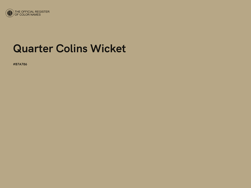 #B7A786 - Quarter Colins Wicket color image