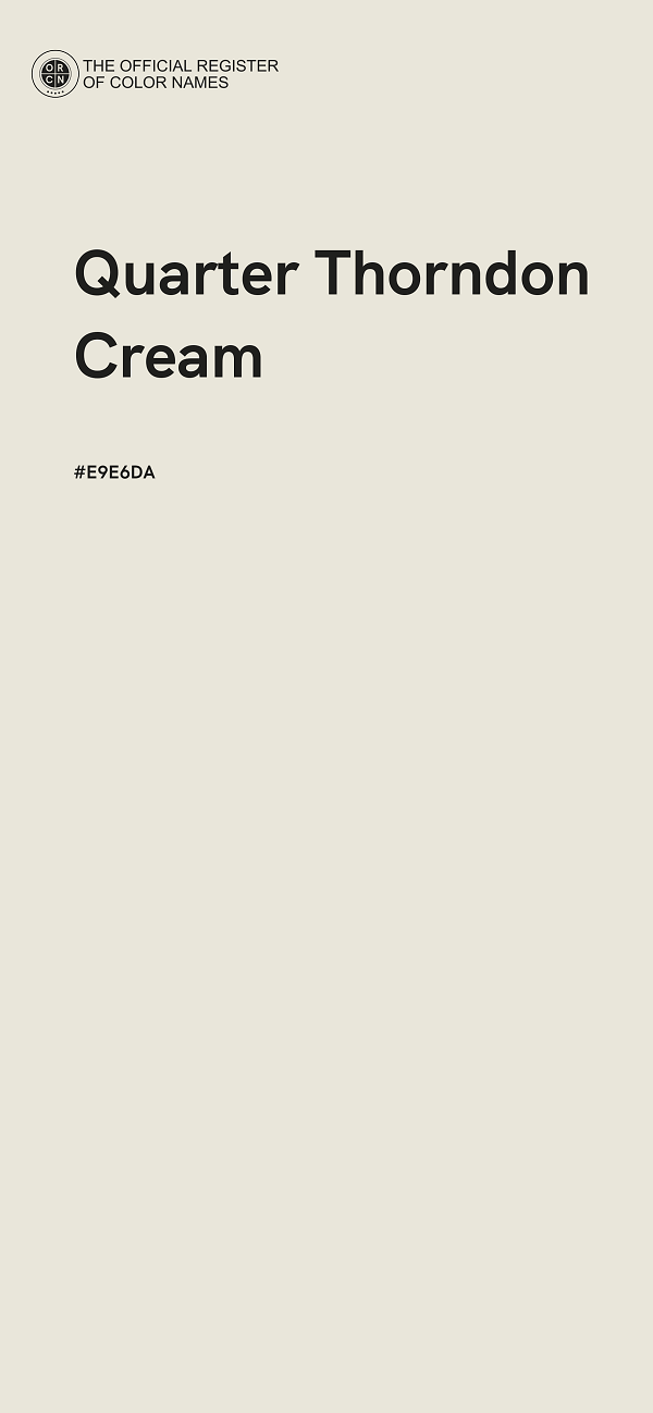 #E9E6DA - Quarter Thorndon Cream color image