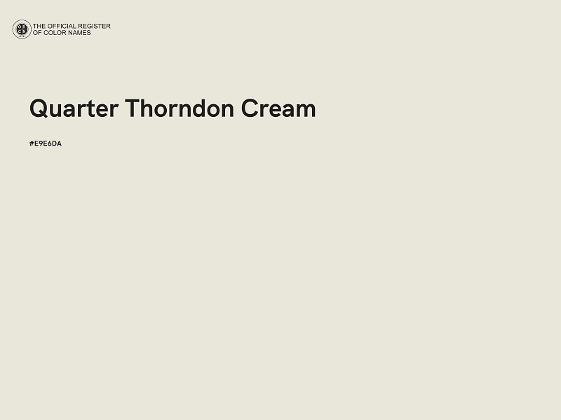 #E9E6DA - Quarter Thorndon Cream color image