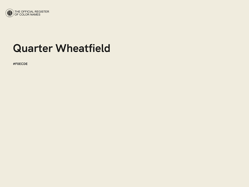 #F0ECDE - Quarter Wheatfield color image