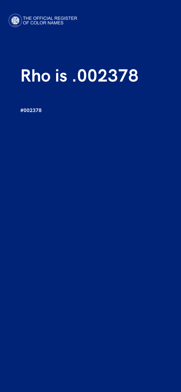 #002378 - Rho is .002378 color image