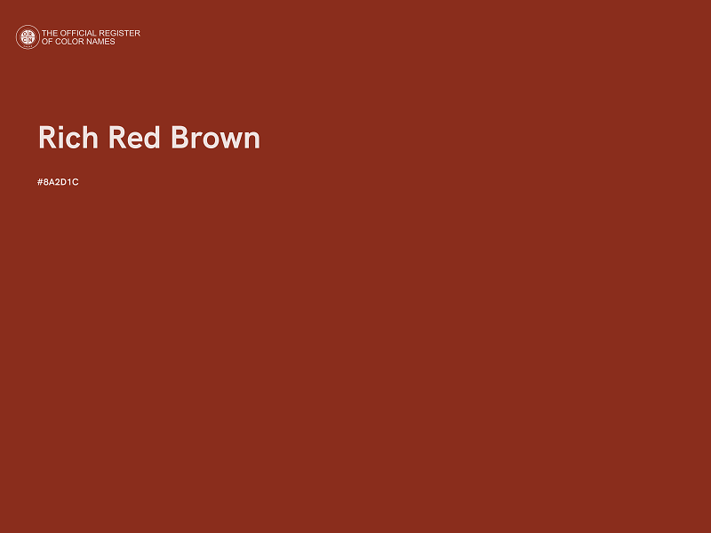 #8A2D1C - Rich Red Brown color image