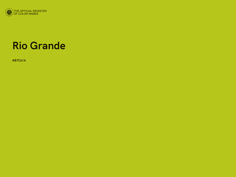 #B7C61A - Rio Grande color image