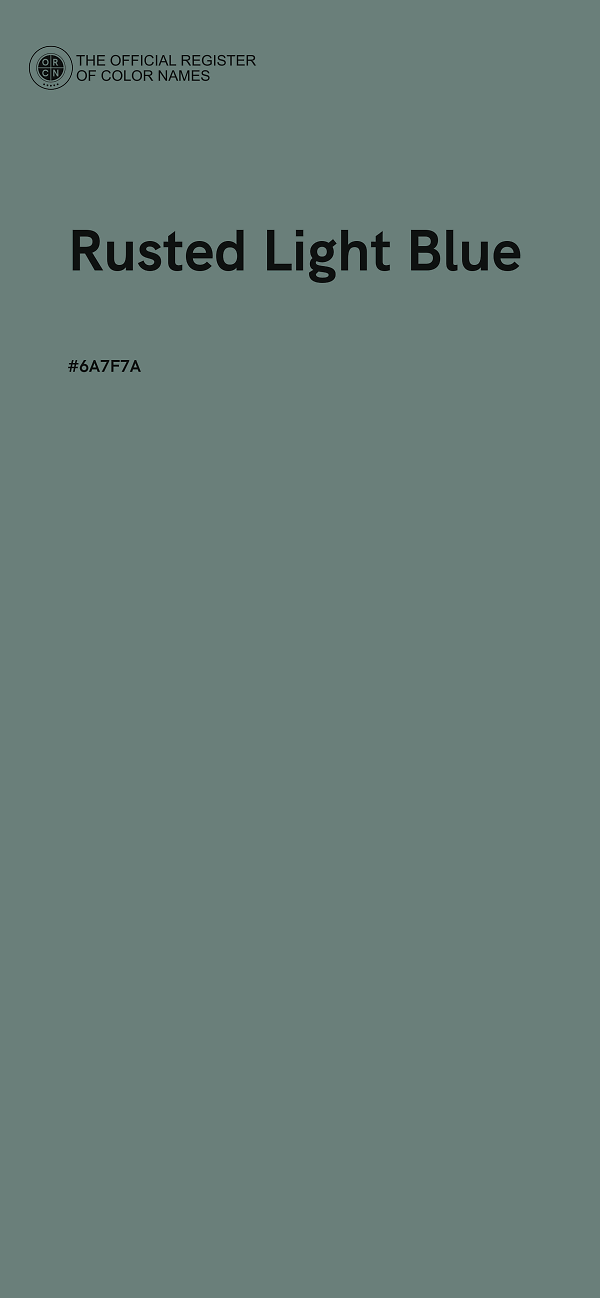 #6A7F7A - Rusted Light Blue color image