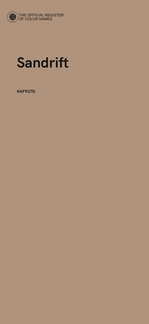 #AF937D - Sandrift color image
