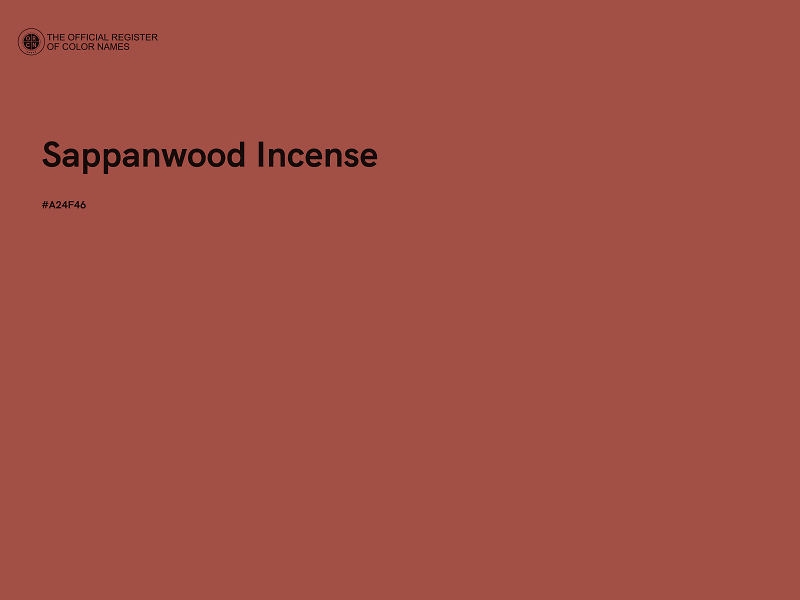 #A24F46 - Sappanwood Incense color image