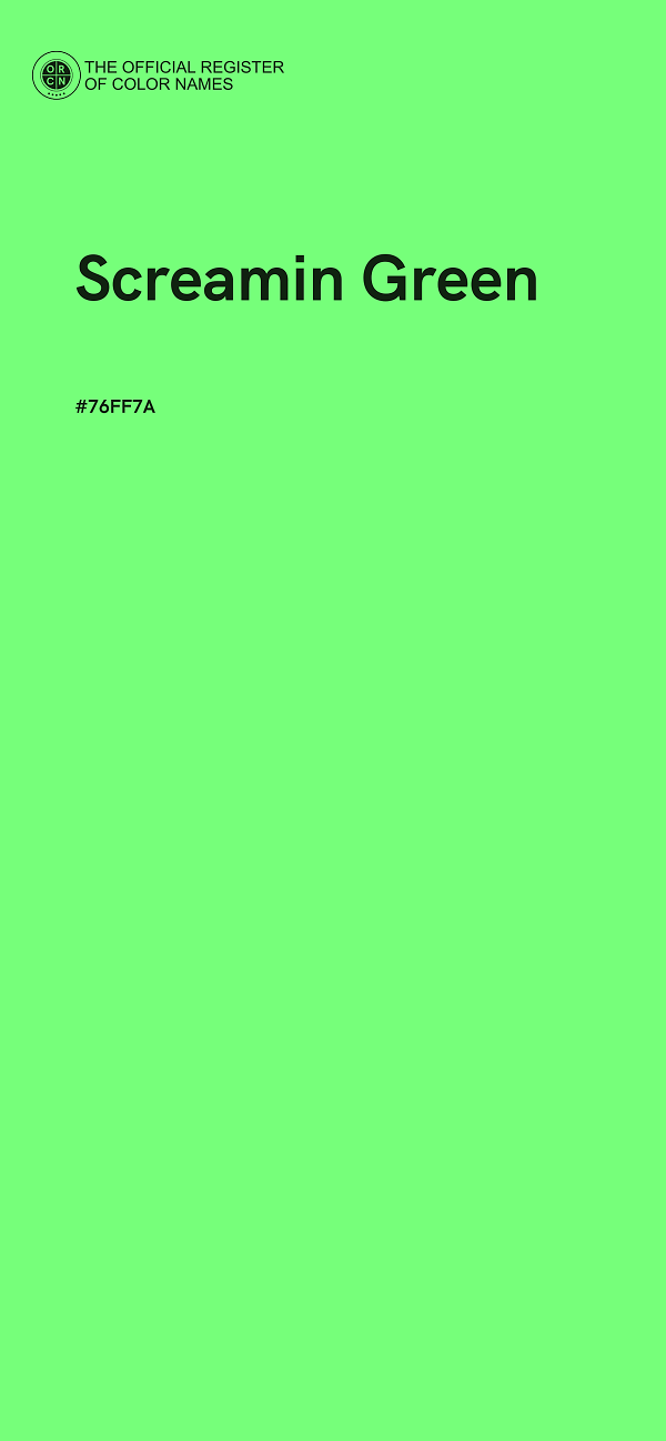 #76FF7A - Screamin Green color image