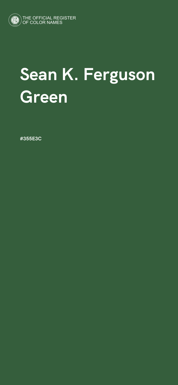 #355E3C - Sean K. Ferguson Green color image
