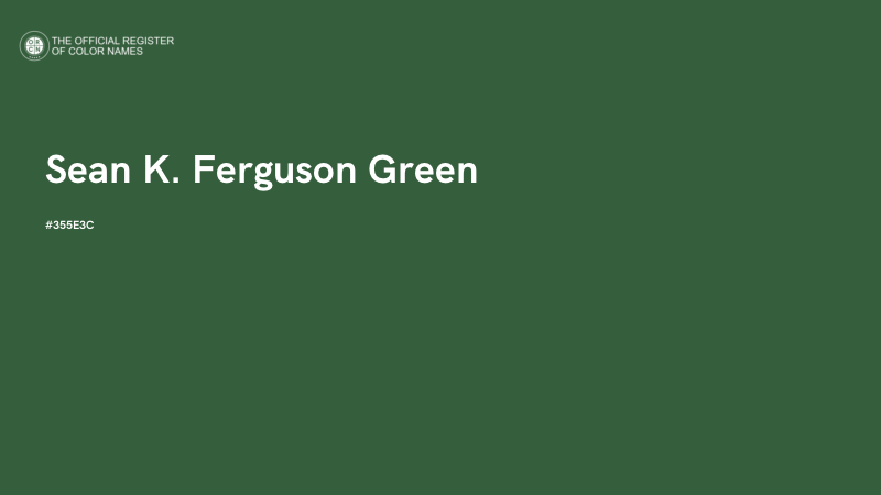 #355E3C - Sean K. Ferguson Green color image