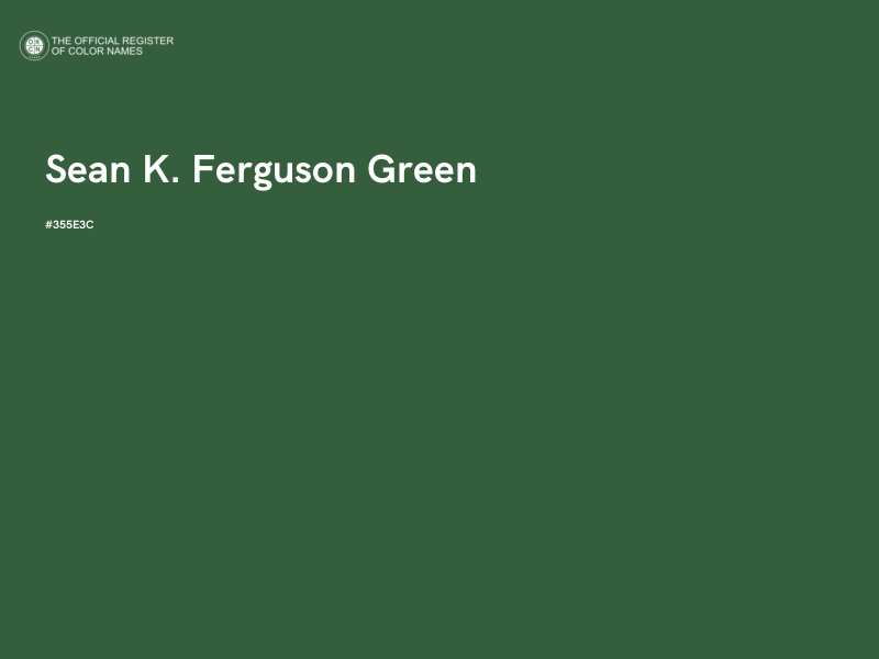 #355E3C - Sean K. Ferguson Green color image