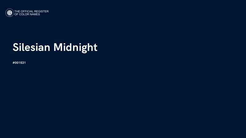 #001531 - Silesian Midnight color image