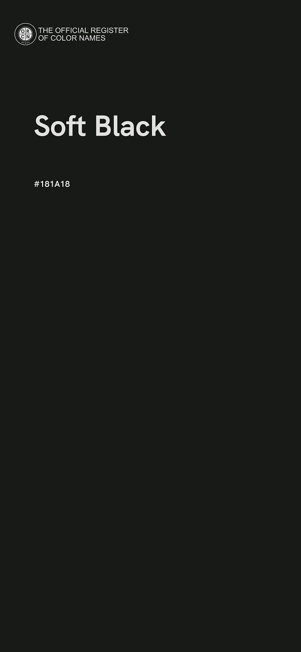 #181A18 - Soft Black color image