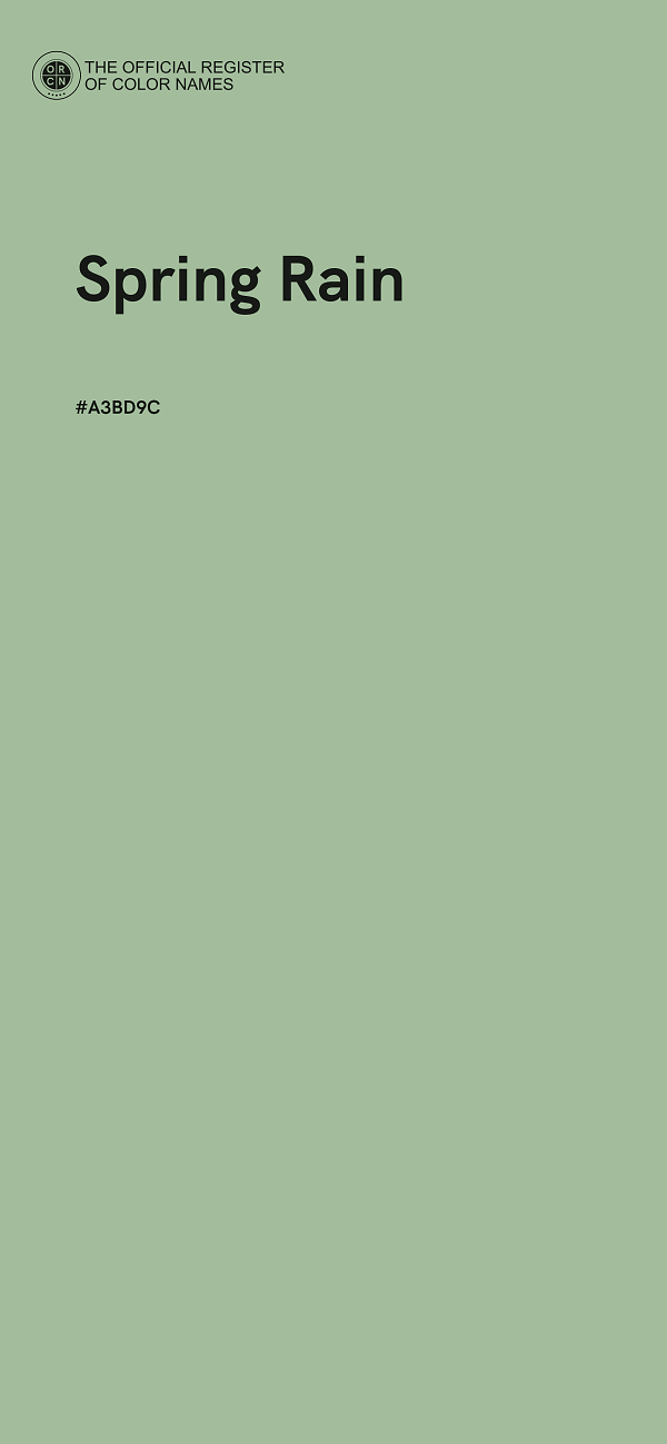 #A3BD9C - Spring Rain color image