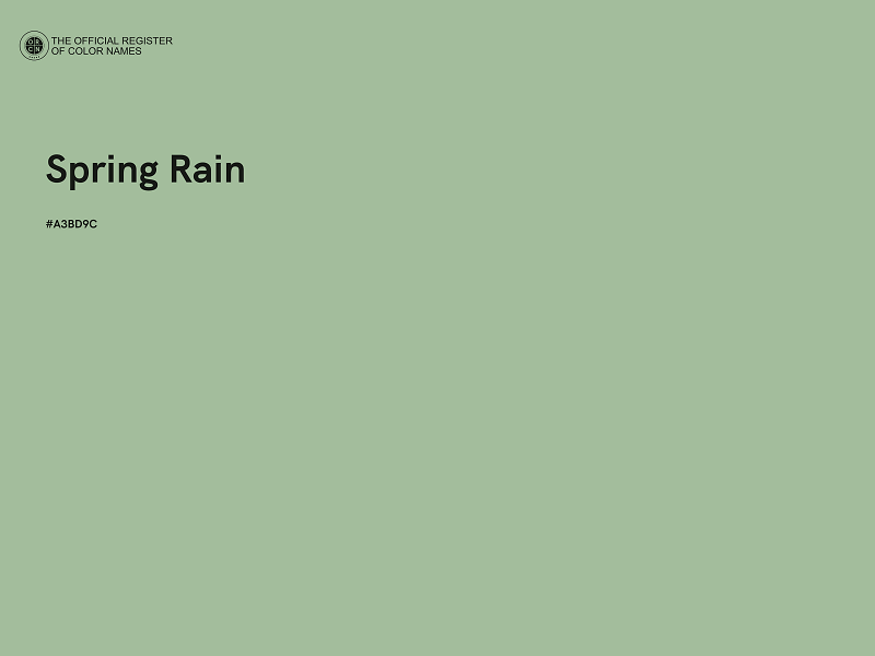 #A3BD9C - Spring Rain color image