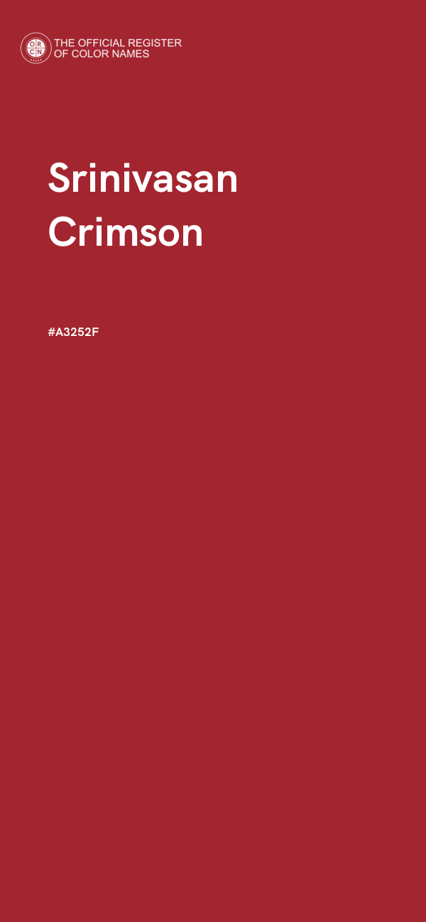 #A3252F - Srinivasan Crimson color image