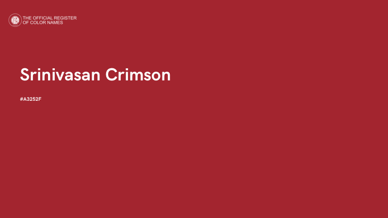 #A3252F - Srinivasan Crimson color image