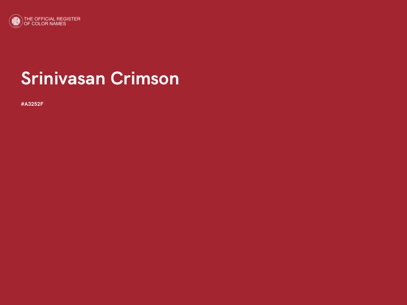 #A3252F - Srinivasan Crimson color image