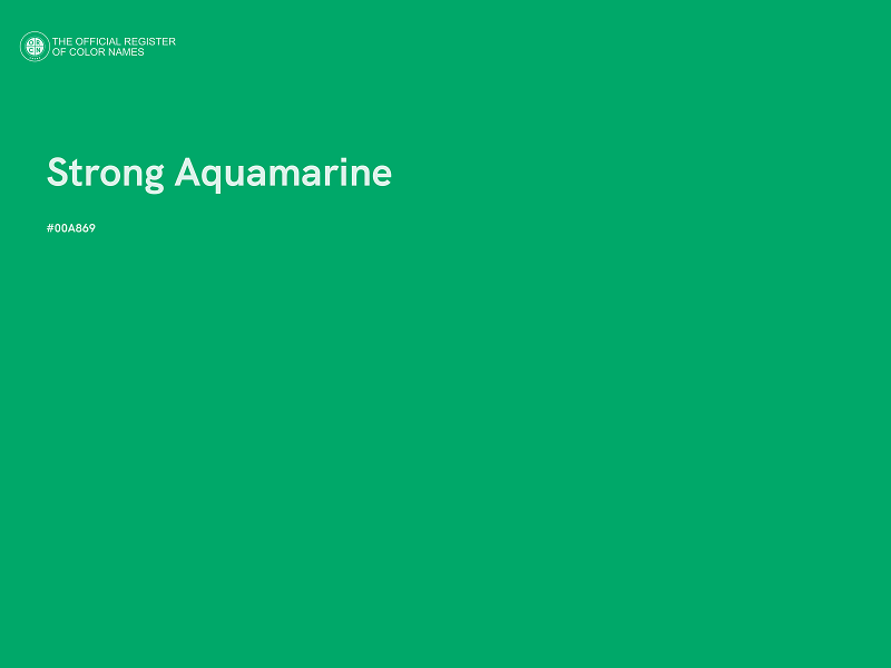 #00A869 - Strong Aquamarine color image
