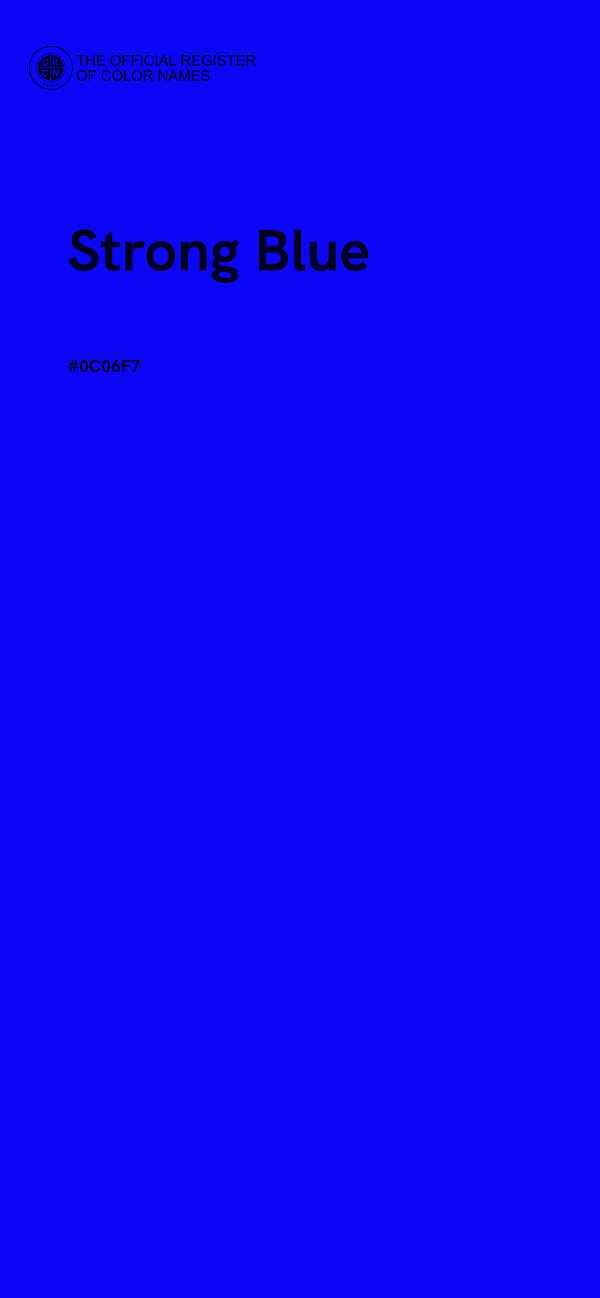 #0C06F7 - Strong Blue color image