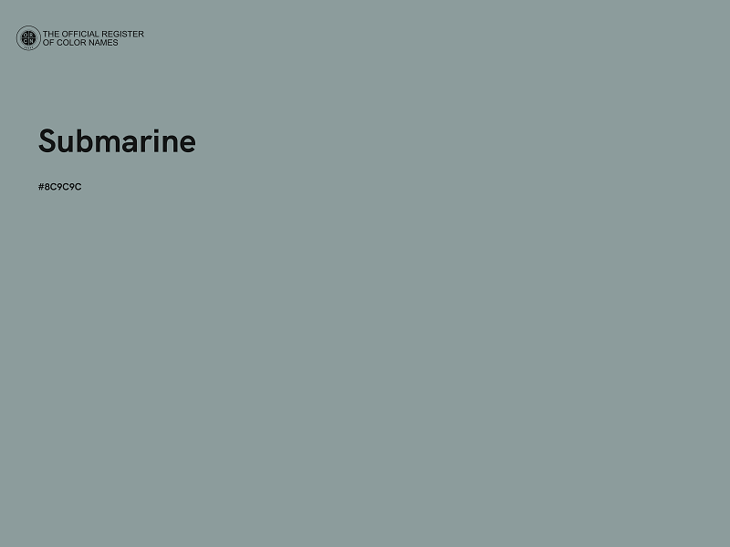 #8C9C9C - Submarine color image