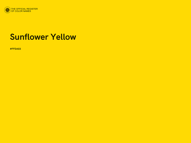 #FFDA03 - Sunflower Yellow color image