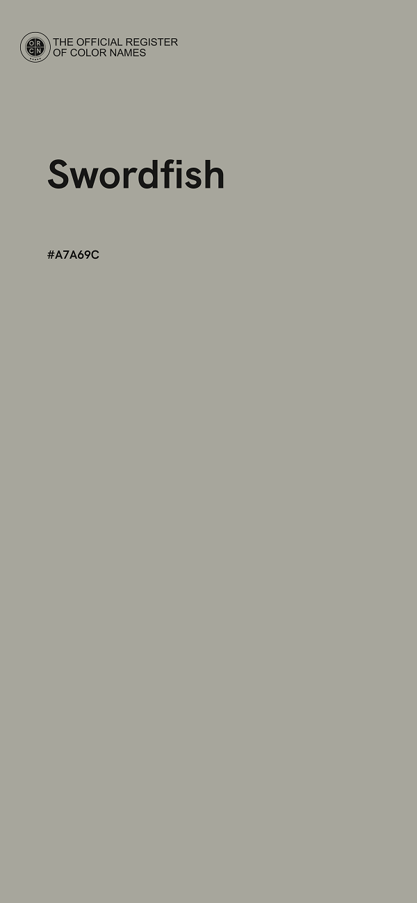 #A7A69C - Swordfish color image