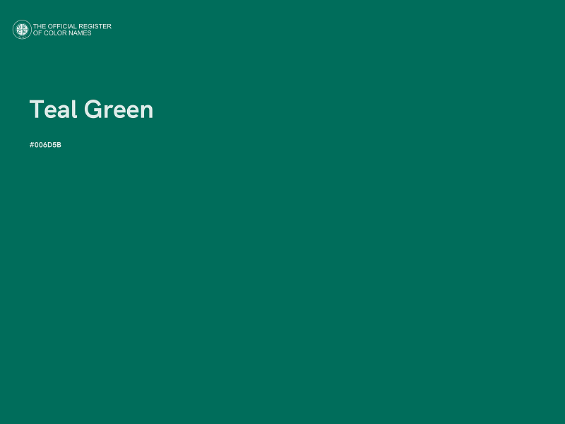 #006D5B - Teal Green color image