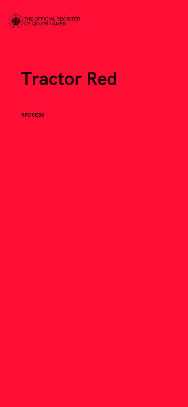 #FD0E35 - Tractor Red color image