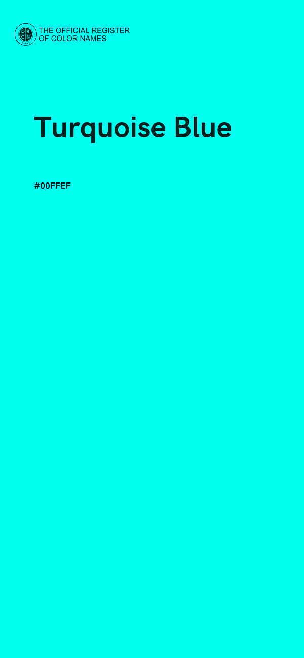 #00FFEF - Turquoise Blue color image