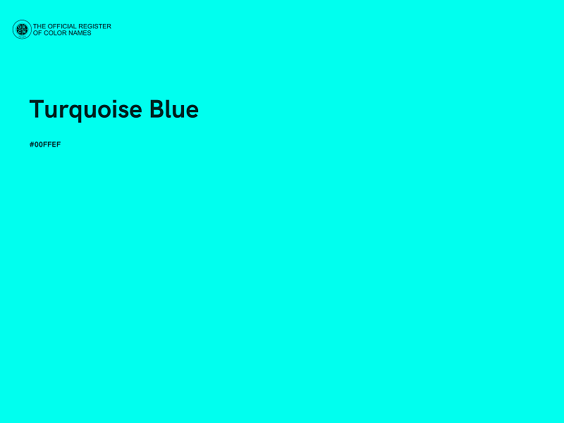 #00FFEF - Turquoise Blue color image