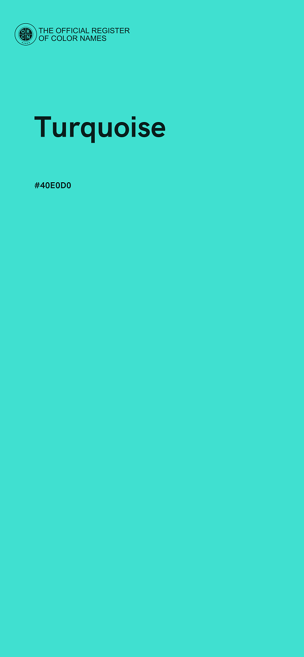 #40E0D0 - Turquoise color image