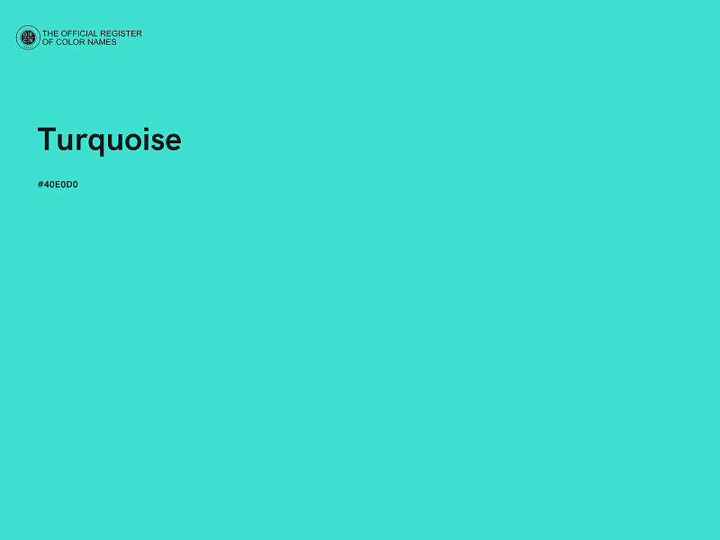 #40E0D0 - Turquoise color image