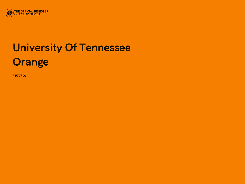 #F77F00 - University Of Tennessee Orange color image