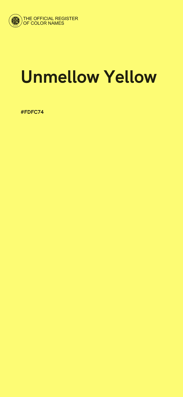 #FDFC74 - Unmellow Yellow color image