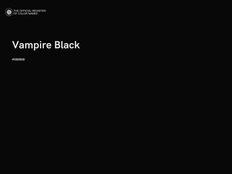 #080808 - Vampire Black color image