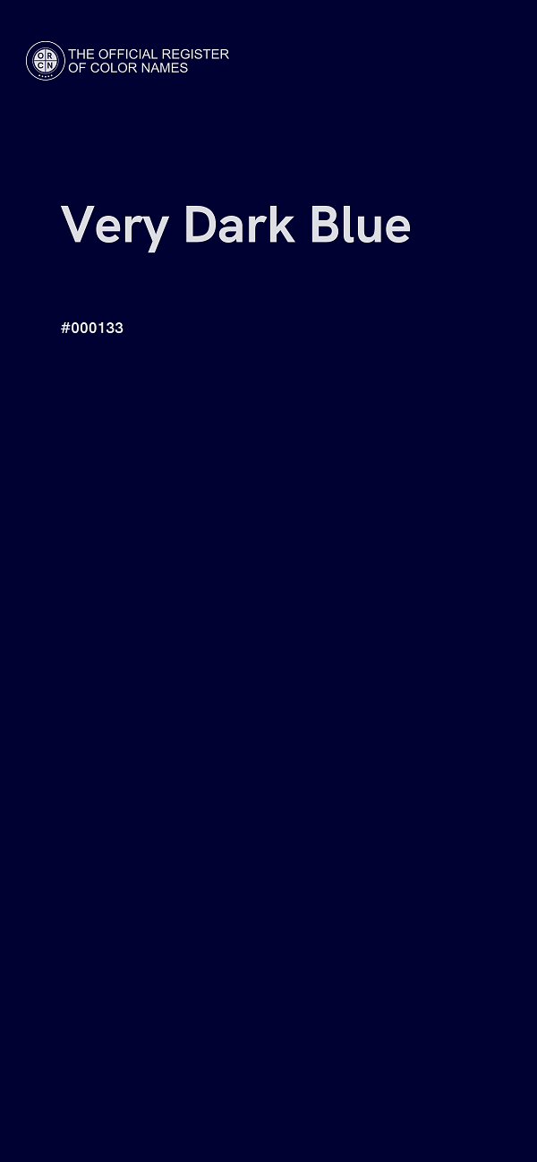 #000133 - Very Dark Blue color image